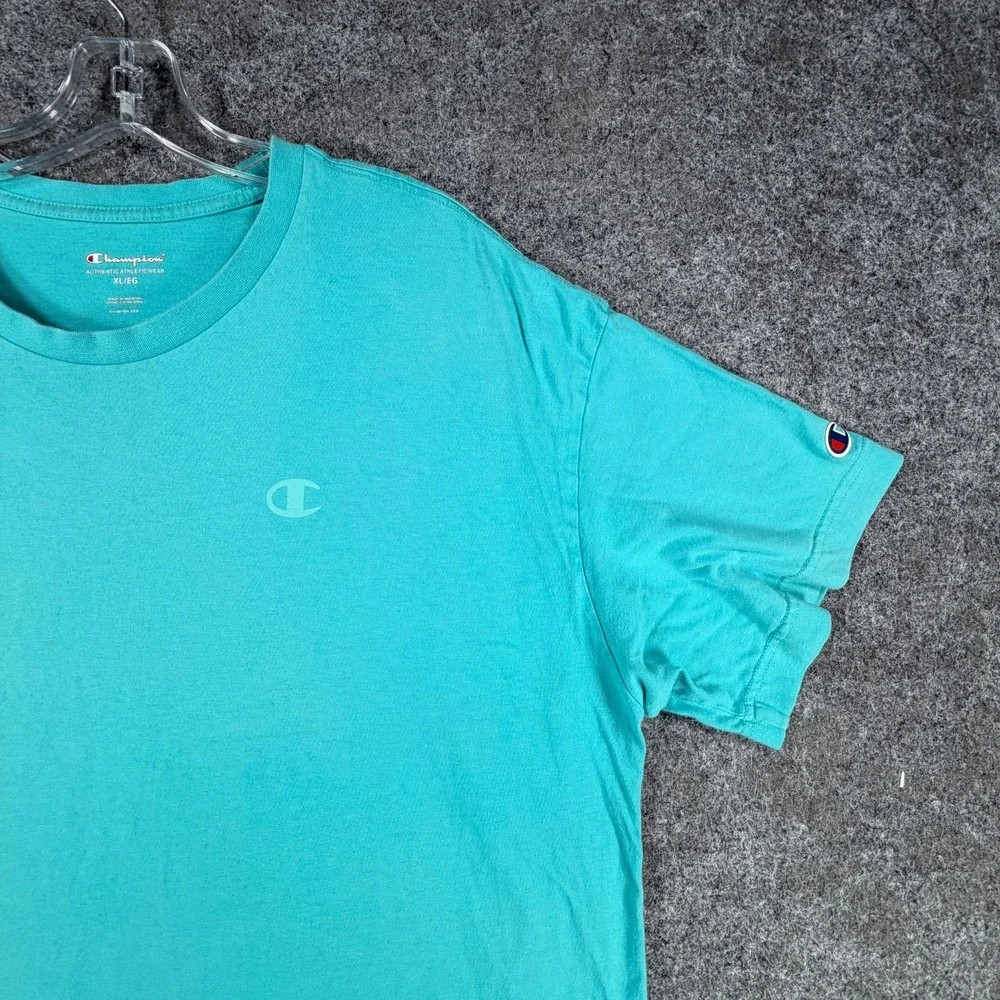 Champion Athletic T-Shirt Mens XL Aqua Blue Classic Jersey Crewneck Athleticwear - Picture 6 of 16